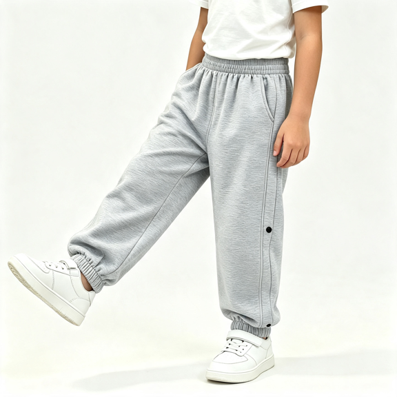 Fatuov Baggy Joggers Sweatpants for Kids Boys, Lightweight Casual Pants with Pockets, High Waisted, Elastic Bottom, Solid Outdoor Athletic Pants Size 5-6 Years