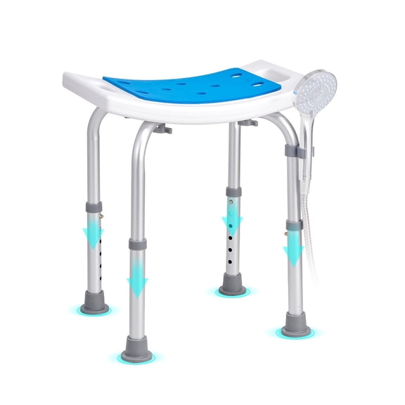 Non-Slip Shower Seat for Elderly, Adjustable Shower Stool with 350 LBS Capacity, Sturdy Bathtub Bench for Handicap and Disabled – Fits Inside Shower or Tub