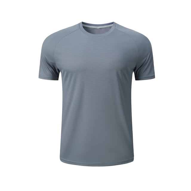 Camisas de Manga Corta para Hombre Color Sólido Deportes Top Blusa de Cuello Redondo, Casual para Al Aire Libre Y Uso Diario