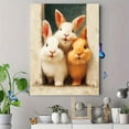 thumbnail image 4 of Chubby Rabbits Selfie Canvas Print, Cute Animal Art, Nursery & Room Wall Decor, 4 of 8