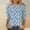 Sky Blue, variant on Women's 3/4 Sleeve Tops Plus Size Fashion Printed Blouse Round Neck Spring Summer Top