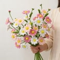 thumbnail image 4 of Flor de limpiapipas hecha a mano con hojas, 6 cabezas, flor artificial preservada, palo de peluche, decoración floral, regalo para aniversario de bodas, día de la madre., 4 of 8