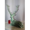 thumbnail image 3 of Nifao Aluminum Deer Statue Green Patina Resting on the ground – Home Decor Sculpture, 26"L x 7"W x 24"H, 3 of 12