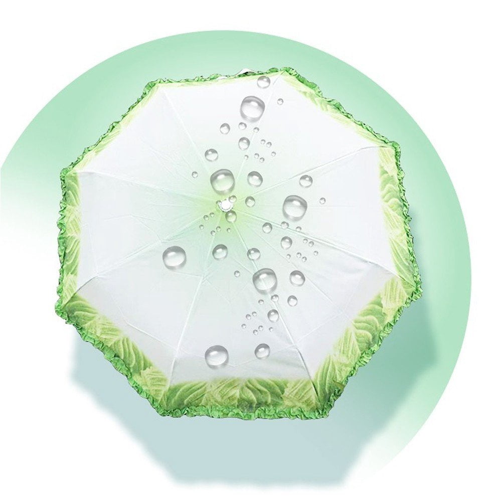 Hzzsbu Funny Vegetable Umbrella Portable Cabbage Pattern Umbrella Folding Lettuce Pattern Umbrellas Windproof Anti UV Umbrella for Travel