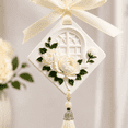 thumbnail image 6 of Gardenia Scent Embossed Plaster Hanging Air Freshener with Tassel for Car Closet Home, 1 Piece, 6 of 7