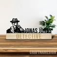 thumbnail image 5 of Craftnamesign Custom Wooden Detective Desk Name Plate, Investigator Metal Nameplate for desk, 5 of 5