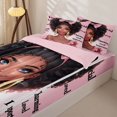 thumbnail image 3 of Castle Fairy Girly Black Woman Zipper Twin Comforter Sets with Fitted Sheet and 2 Pillowcases,Pink Ribbon Bow Zipper Bedding Set,Pink Reversible,4-Piece, 3 of 6