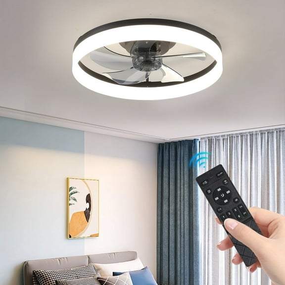 19.7 Inch Ceiling Fan with Lights and Remote 6 Speed Reversible Fan with 3 Color Dimmable Lighting
