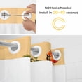 thumbnail image 2 of No Hook Shower Curtains with Snap-in Liner Set, Ladybugs Eucalyptus Waterproof Hotel Style Bathroom Shower Curtain, Spring Botanical Leaves Yellow Breathable Mesh Top Window Bath Curtains 72''x72'', 2 of 9