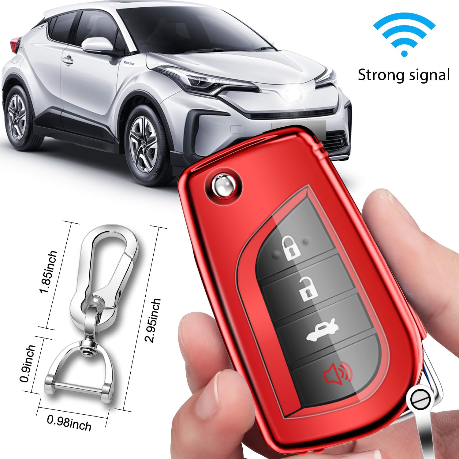 for Toyota Key Fob Cover Compatible with Toyota Fortuner tundra Camry RAV4 Highlander Corolla Smart Key