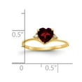 thumbnail image 2 of Primal Gold 14 Karat Yellow Gold 6mm Heart Garnet and AA Diamond Ring, 2 of 3