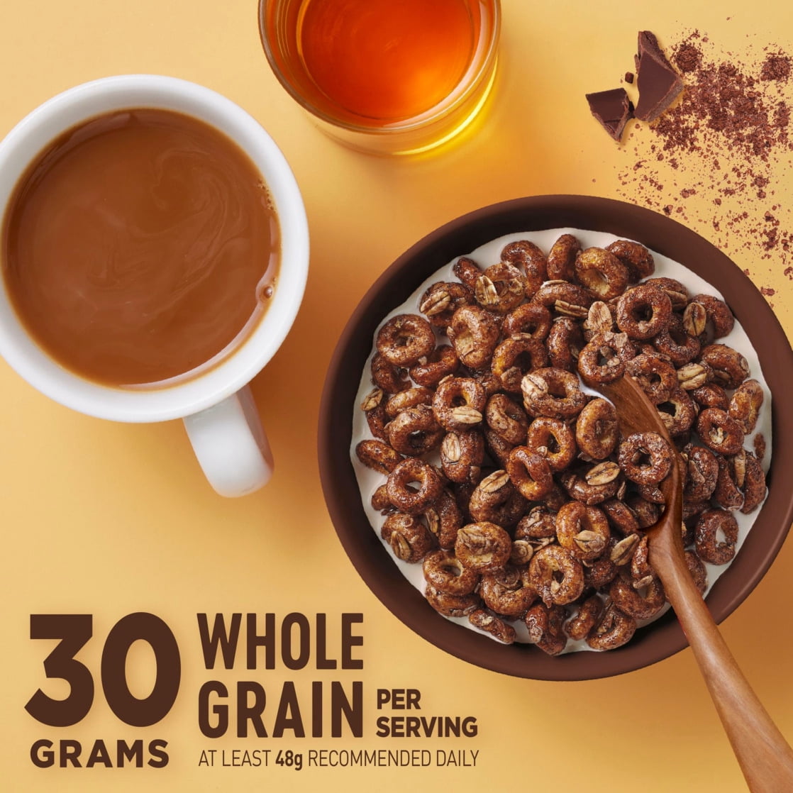 (8 pack) Cheerios Oat Crunch Chocolate Breakfast Cereal, Made with Whole Grain, Family Size, 24 oz