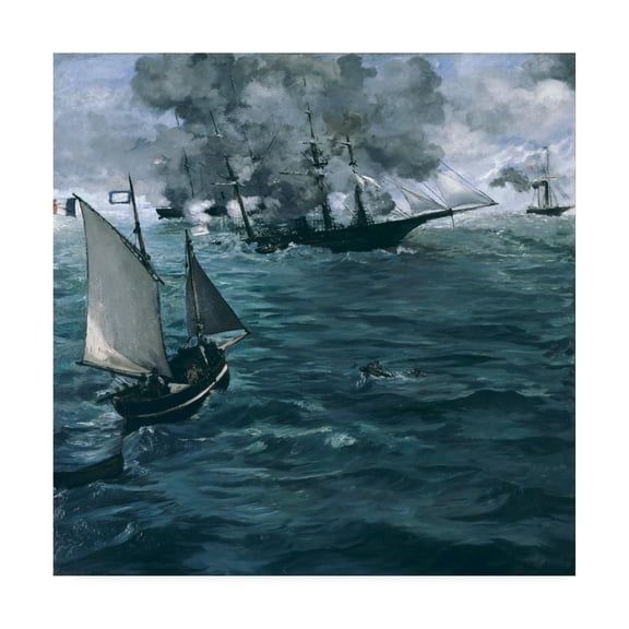 Manet 'The Battle of the Kearsarge and the Alabama' Canvas Art