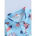 thumbnail image 5 of 4th of July Summer Outfits Toddler Boys Short Sleeve Button Down Shirt Flag Print Top Button Up Lapel Tee Shirt with Pockets, 5 of 9
