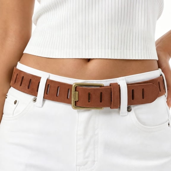JASGOOD Womens Genuine Leather Belt for Jeans Pants Width 1.5" Western Cowgirl Belts for Ladies