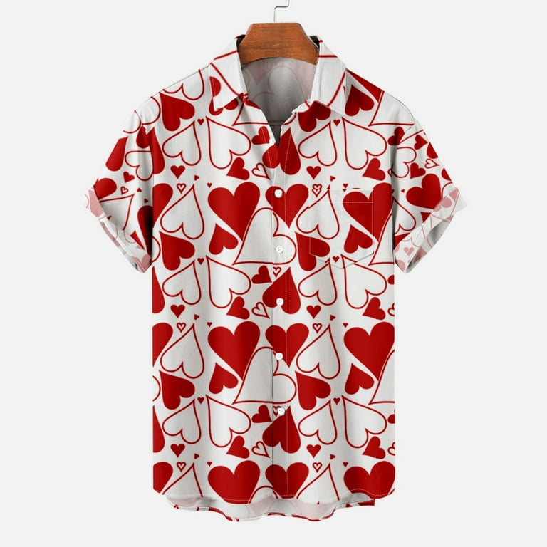 Red shirt with white print 2025