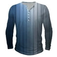 thumbnail image 3 of VBTAPA Big and Tall Henley Shirt for Men Gradient Color Long Sleeve Button T-shirt Slim Fit Collarless Golf Shirts Prime Big Deal Days Light Gray S, 3 of 4