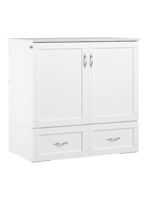 Bowery Hill Wood Twin Extra Long Murphy Bed Chest in White