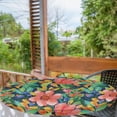 thumbnail image 2 of Ambesonne Tropical Fitted Round Tablecloth, Exotic Floral Acrylic Art, 56"- 60" Diameter, Burnt Sienna and Lime Green, 2 of 5