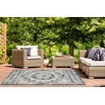 thumbnail image 3 of SAFAVIEH Courtyard Tangier Medallion Indoor/Outdoor Area Rug, Beige/Navy, 8' x 11', 3 of 8