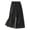 Black, variant on Women's Solid Color Linen Cotton Wide Leg Pants, Elastic Drawstring Waist Casual Loose Trousers, Breathable Summer Palazzo Pants for Women, High Waisted Beach Pants Black L
