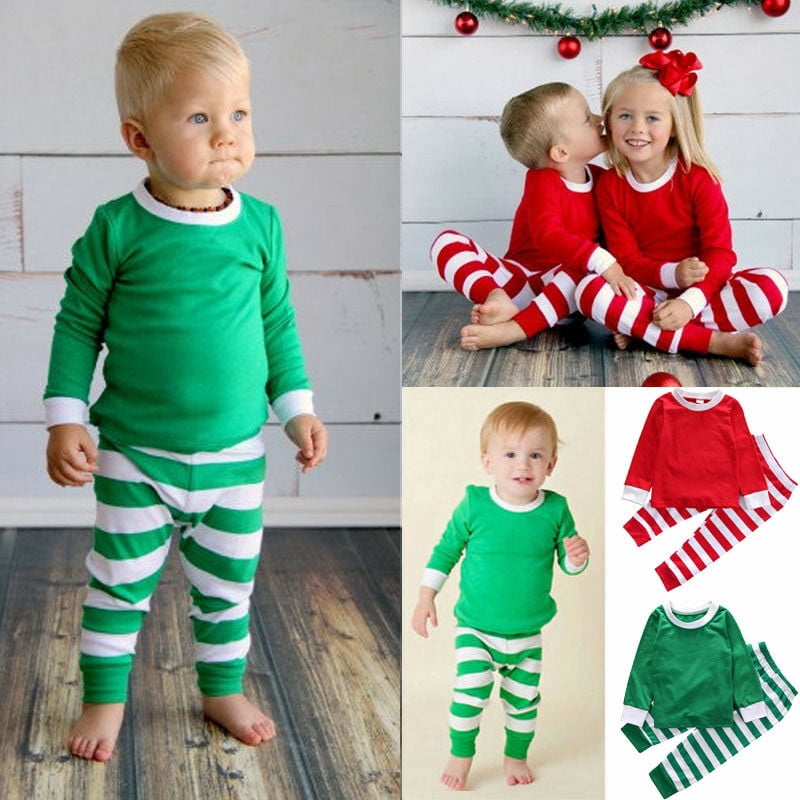 Christmas Kids Baby Boys Girls Nightwear Pj's Set Sleepwear 1-6Y ...