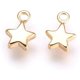 thumbnail image 2 of 20 dijes de estrella de latón chapado en oro de 18 quilates para la creación de collares, pendientes y bisutería. 7 mm de ancho., 2 of 3