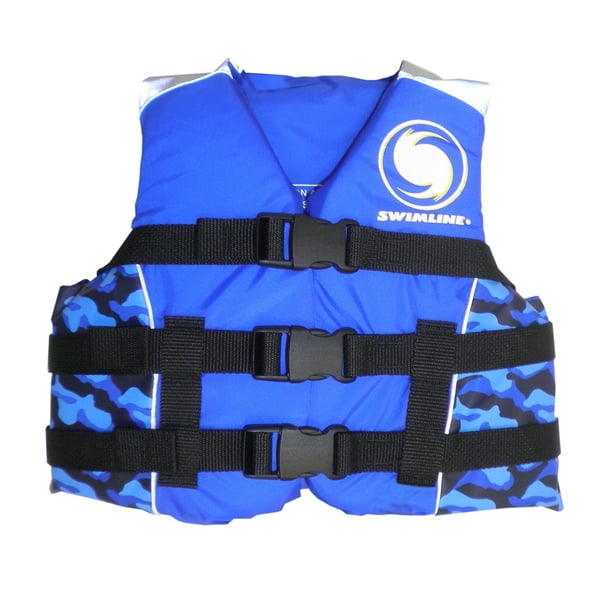 Swim Central Gilet de gilet de Sauvetage pour Enfant 15" Bleu USCG Piscine Camouflage jusqu'à 90 lbs