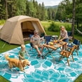 thumbnail image 2 of LOKHOM Outdoor Rug for Patio 5x8 ft Reversible Plastic Straw Patio Camping Rug, Floral Waterproof RV Mat for Camper Indoor Outdoor Carpet f, 2 of 8