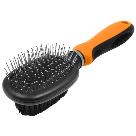 UPC: 0810051331769 | Pet Life ® Flex Series 2-in-1 Dual-Sided Pin and Bristle Grooming Pet Brush