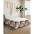 thumbnail image 2 of Brown Ombre Wrap Around Bed Skirts for King Bed 18" Drop,Bed Skirt with Adjustable Elastic Belt Dust Ruffle Bed Valance for Bedroom Hotel Modern Geometric Abstract Aesthetic Cream Bed Frame Cover, 2 of 7