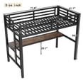 thumbnail image 4 of Euroco Twin Size Metal Loft Bed with Study Desk and USB Charging Station, Black, 4 of 12