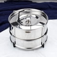 thumbnail image 4 of Two Tier Stackable Steamer Insert Pans Stainless Steel Electric Pressure Cooker Cooking Insert, 4 of 7