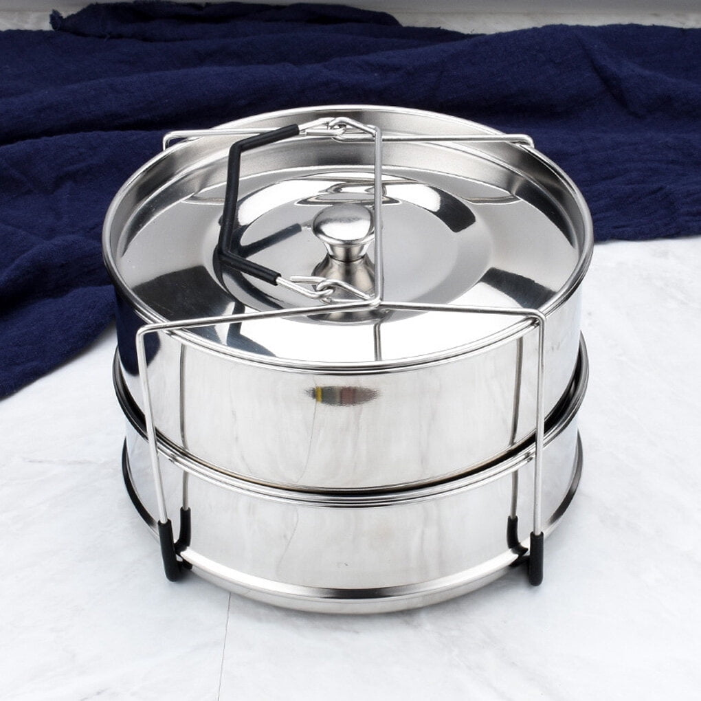 Pitrice Two Tier Stackable Steamer Insert Pans Stainless Steel Electric Pressure Cooker Cooking Insert Other