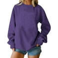 thumbnail image 6 of Sweatshirts for Women Round Neck Hoodless Sweatshirt Comfortable Fashion Sportswear Everyday Wear Solid Color Oversized Crewneck Tops Sweaters Comfortable Fall Winter Outfits Clothes, 6 of 7