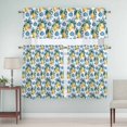 thumbnail image 5 of Lemon Texture Curtain Valances Set Watercolor Fruit Blue Foral Kitchen Curtains 36&nbsp;inch Length Rod Pocket Valance and Tiers 3 Piece Set Small Bedroom Bathroom Laundry Decor, 5 of 9