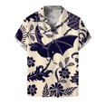 thumbnail image 2 of Camisa Hombre 2023 Verano Nueva Personalidad Casual Hombre Playa Camisa estampada al libre (White, XL), 2 of 3