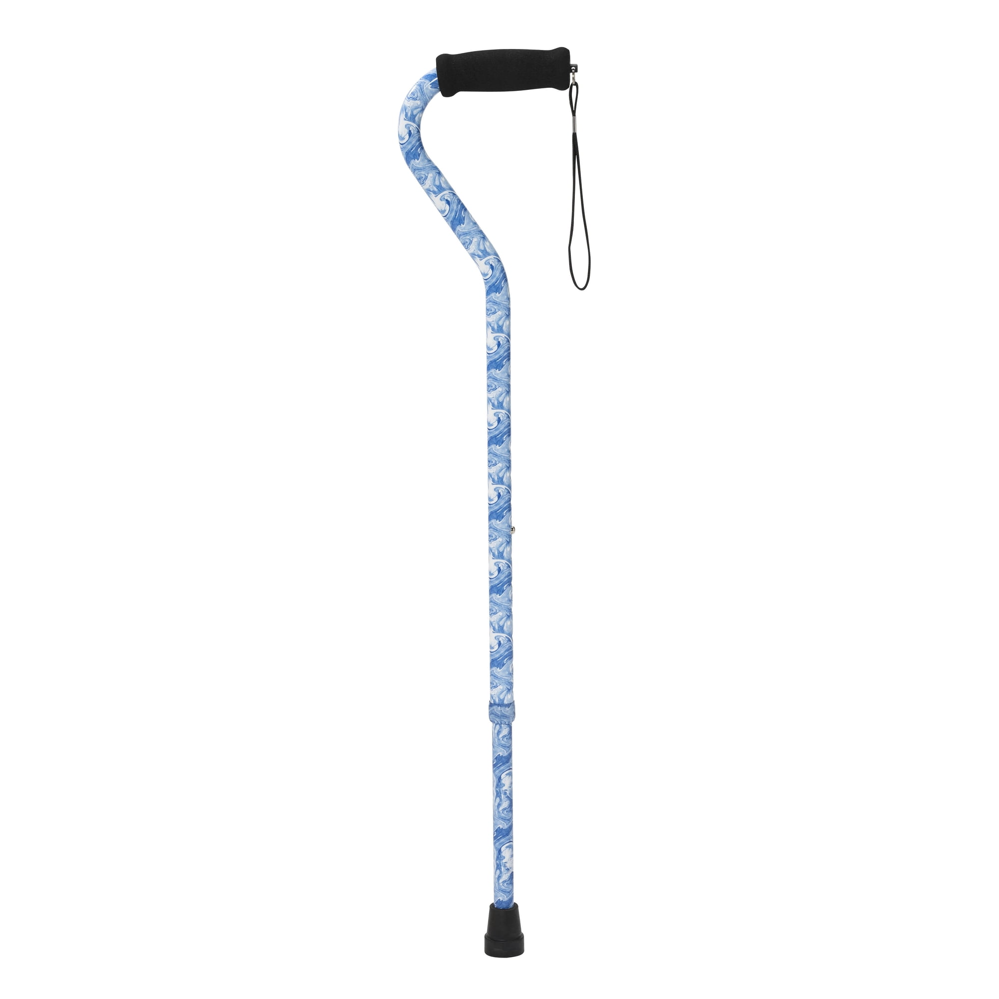 Drive Medical Foam Grip Offset Handle Walking Cane, Swirl