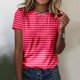 thumbnail image 5 of Camisetas de Manga Corta para Mujeres Moda Impresa Cuello Redondo Camiseta, Lentejuelas Detalle para Primavera Verano Casual Y Fiesta, 5 of 8