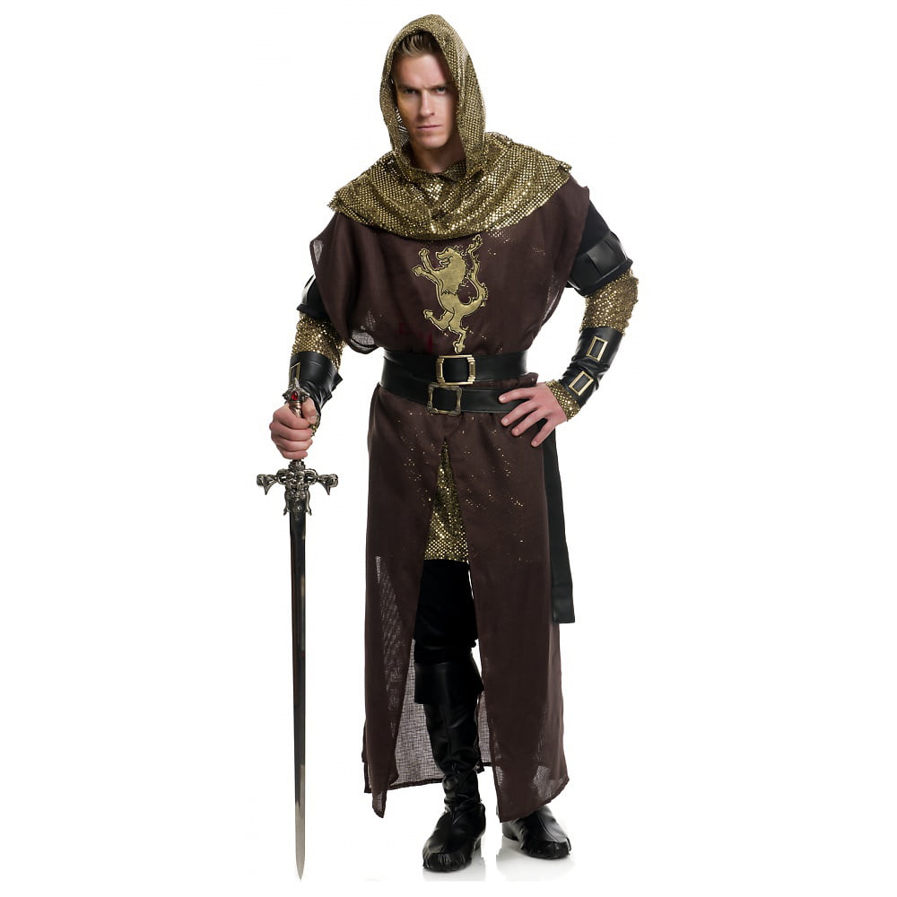 Chivalrous Knight Adult Costume Brown and Gold - X-Small - Walmart.com
