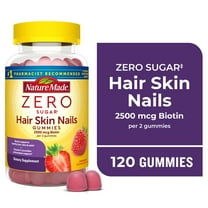 Nature Made Zero Sugar Hair Skin Nails Gummies, Supplement for Healthy Hair Skin Nails, 120 Ct