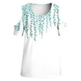 thumbnail image 4 of SMihono Hauts pour Femmes Été Décontracté Mode Femme Manches Courtes Imprimé Col Rond Épaule Fuyante Ample T-Shirt Oversize pour Femmes, 4 of 5