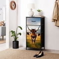 thumbnail image 6 of Animal Dresser for Bedroom with 4 Storage Drawers Texas Animal Highland Cattle Long Horns Sunset Farm Longhorn Dressers Chest of Drawers Steel Framed Fabric Closet Organizers for Nursery Entryway, 6 of 8