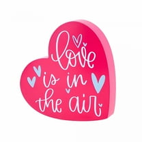 LAMIRO Valentine's Day Heart Wooden Sign Heart Shape Table Decoration Love Wood Decor Rustic Valentine Tabletop Centerpiece for Valentine's Day Home Kitchen Bedroom Decor (Red)