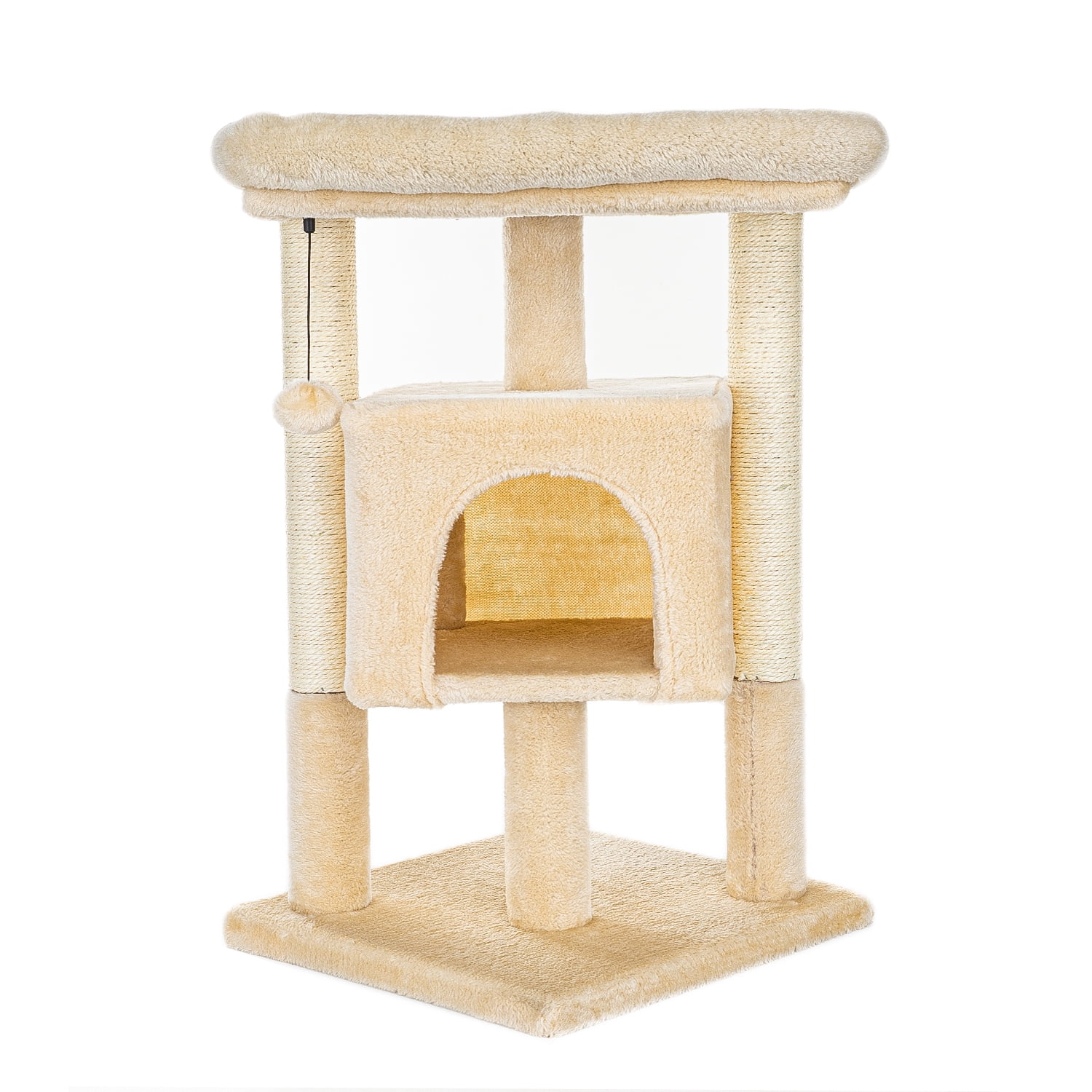 Pefilos 29" Cat Tree Tower for Indoor Cats Cat Condo with Sisal Scratching Posts, Plush Perch, Cat Bed Furniture, Beige Pefilos 29" Cat Tree Tower for Indoor Cats Cat Condo with Sisal Scratching Posts, Plush Perch, Cat Bed Furniture, Beige