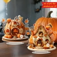 thumbnail image 5 of Yoziaaoa 3 Pcs Charming 2D Pumpkin House Acrylic Ornament, Festive Holiday Desktop Display Piece, 6x4in(Multi-color), 5 of 5