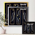 thumbnail image 4 of Designart 'Black Tropical Leaves Under Golden Rectangles' Modern Framed Art Print, 4 of 4