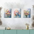 thumbnail image 5 of Wildflower Wall Art Colorful Abstract Flower Picture Nature Decor Floral Bouquet Posters Watercolor Daisy Poppy Paintings Canvas Artwork for Living Room Bedroom Bathroom Home Decorations 12x16x3 Pcs, 5 of 6