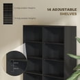 thumbnail image 4 of 9-Tier Black Media Shelf - Adjustable CD & DVD Storage Rack | 68.9" Tall | Living Room, Office & Entryway Organization, 4 of 7
