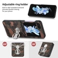 thumbnail image 2 of ELEHOLD Case for Samsung Galaxy Z Flip 5 2023,Camouflage Pattern with 360 Rotating Ring Holder Stand Slim Shockproof Rugged PU Leather Protective Case for Samsung Galaxy Z Flip 5 - Brown, 2 of 7